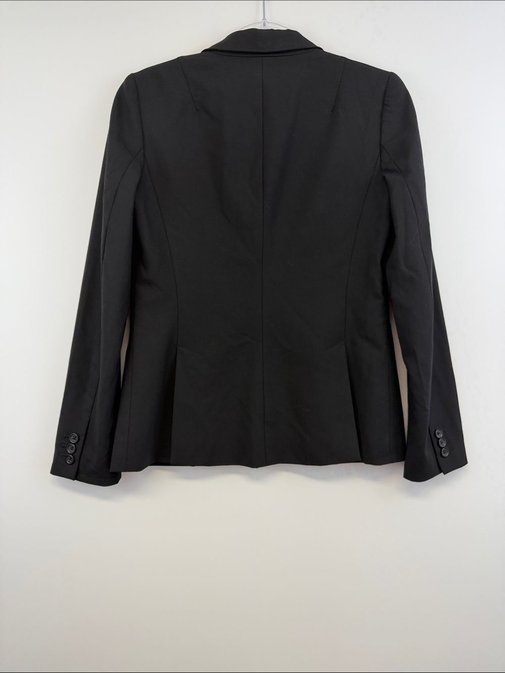 Banana Republic Black 98% Virgin Wool Two-Button Tailored Career Blazer 6 - Picture 6 of 8